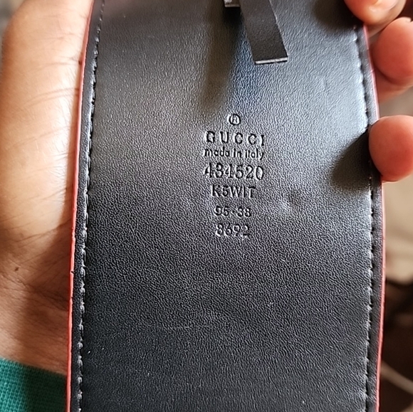 GUCCI GG Marmont Leather Belt – Red with Pearl Embellished Gold Buckle 38 - - Picture 8 of 10